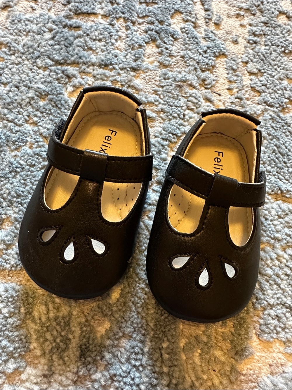 Felix and flora black baby girl dress shoes